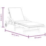 Lettini 2 pz con Cuscini 200x68x83 cm Legno Massello di Acacia