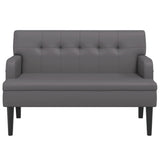 Panca con Schienale Grigia 112x65,5x75 cm in Similpelle