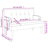 Panca con Schienale Grigia 112x65,5x75 cm in Similpelle