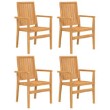 Set da Pranzo per Giardino 5 pz in Legno Massello di Teak