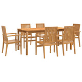 Set da Pranzo da Giardino 7 pz in Legno Massello di Teak