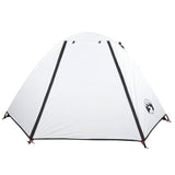 Tenda Campeggio a Cupola 2 Persone Bianca Tessuto Oscurante