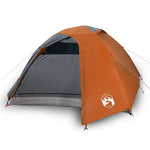 Tenda da Campeggio a Cupola 4 Persone Grigio e Arancione