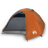 Tenda da Campeggio a Cupola 4 Persone Grigio e Arancione