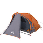 Tenda da Campeggio a Cupola 2 Persone Grigio e Arancione