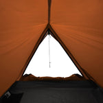 Tenda da Campeggio 2 Persone Grigio e Arancione Impermeabile