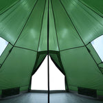 Tenda da Campeggio Tipi per 4 Persone Verde Impermeabile