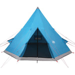 Tenda da Campeggio Tipi per 4 Persone Blu Impermeabile