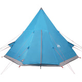 Tenda da Campeggio Tipi per 4 Persone Blu Impermeabile