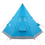 Tenda da Campeggio Tipi per 4 Persone Blu Impermeabile