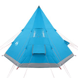 Tenda da Campeggio Tipi per 4 Persone Blu Impermeabile