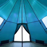 Tenda da Campeggio Tipi per 4 Persone Blu Impermeabile