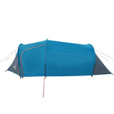 Tenda da Campeggio a Tunnel per 2 Persone Blu Impermeabile