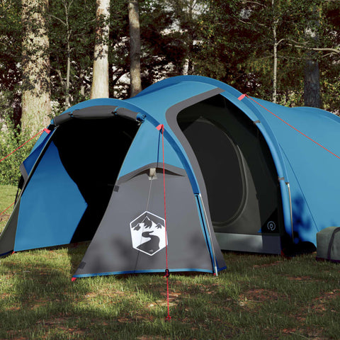Tenda da Campeggio a Tunnel per 2 Persone Blu Impermeabile
