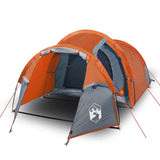 Tenda da Campeggio a Tunnel 3 Persone Arancione Impermeabile