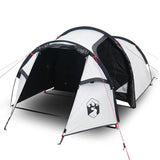 Tenda Campeggio a Tunnel 3 Persone Bianca Tessuto Impermeabile