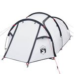 Tenda Campeggio a Tunnel 3 Persone Bianca Tessuto Impermeabile