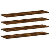 Mensole Parete 4pz Rovere Fumo 80x20x1,5 cm Legno truciolato