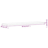 Mensole Parete 4pz Rovere Fumo 80x20x1,5 cm Legno truciolato
