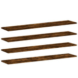 Mensole Parete 4pz Rovere Fumo 100x20x1,5 cm Legno truciolato