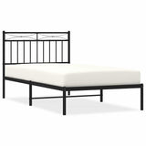 Giroletto con Testiera in Metallo Nero 100x190 cm