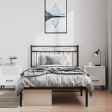 Giroletto con Testiera in Metallo Nero 100x190 cm