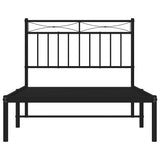 Giroletto con Testiera in Metallo Nero 100x190 cm