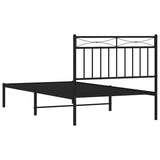 Giroletto con Testiera in Metallo Nero 100x190 cm