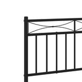 Giroletto con Testiera in Metallo Nero 100x190 cm