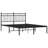 Giroletto con Testiera in Metallo Nero 135x190 cm