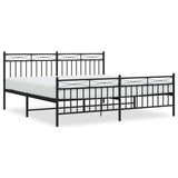 Giroletto con Testiera e Pediera Metallo Nero 183x213 cm