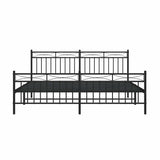 Giroletto con Testiera e Pediera Metallo Nero 183x213 cm