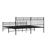 Giroletto con Testiera e Pediera Metallo Nero 183x213 cm