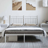 Giroletto con Testiera Metallo Bianco 135x190 cm