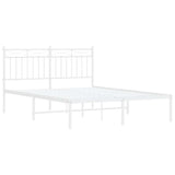 Giroletto con Testiera Metallo Bianco 135x190 cm