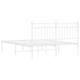 Giroletto con Testiera Metallo Bianco 135x190 cm