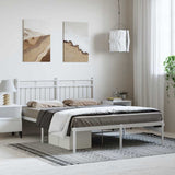Giroletto con Testiera Metallo Bianco 135x190 cm