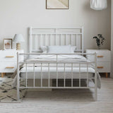 Giroletto con Testiera e Pediera Metallo Bianco 100x190 cm
