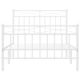 Giroletto con Testiera e Pediera Metallo Bianco 100x190 cm