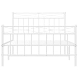 Giroletto con Testiera e Pediera Metallo Bianco 100x200 cm