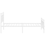 Giroletto con Testiera e Pediera Metallo Bianco 100x200 cm