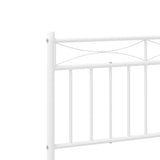 Giroletto con Testiera e Pediera Metallo Bianco 100x200 cm