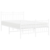 Giroletto con Testiera e Pediera Metallo Bianco 120x190 cm