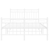 Giroletto con Testiera e Pediera Metallo Bianco 120x190 cm