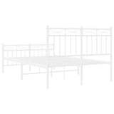 Giroletto con Testiera e Pediera Metallo Bianco 120x190 cm