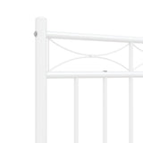 Giroletto con Testiera e Pediera Metallo Bianco 120x190 cm