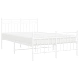 Giroletto con Testiera e Pediera Metallo Bianco 120x200 cm