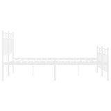 Giroletto con Testiera e Pediera Metallo Bianco 120x200 cm