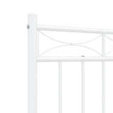 Giroletto con Testiera e Pediera Metallo Bianco 120x200 cm