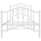 Giroletto con Testiera e Pediera Metallo Bianco 80x200 cm